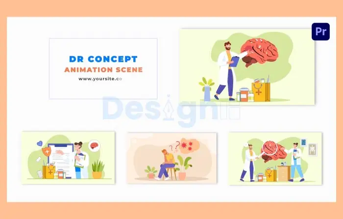 Health Checkup Concept Flat Character Animation Scene